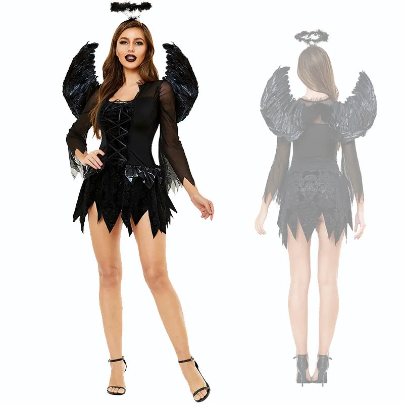 Feather Fairy Wing Ghost Vampire Dress