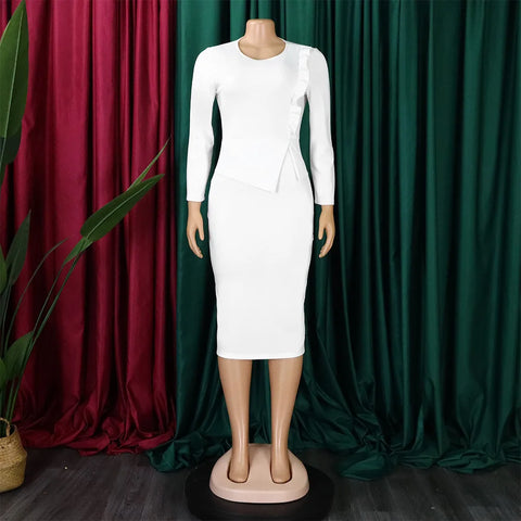 White Eden's Elegant Office Dress