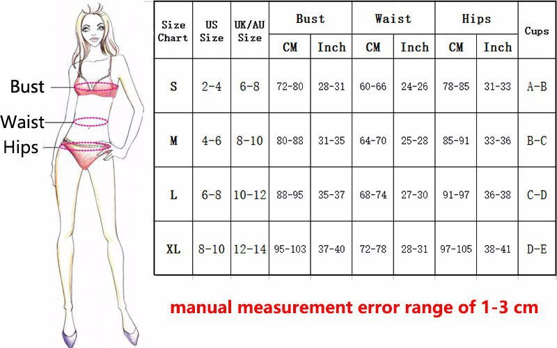 three-piece mesh dress swimsuit size chart