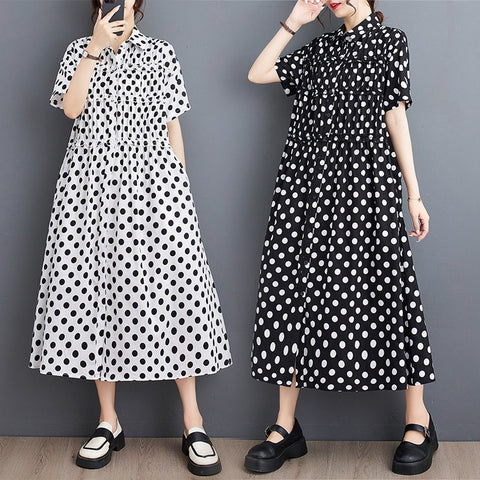 Black and White Whimsy Polka Dot Dress