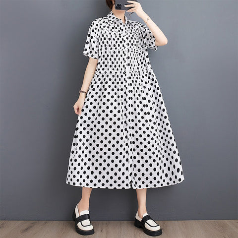 White Whimsy Polka Dot Dress