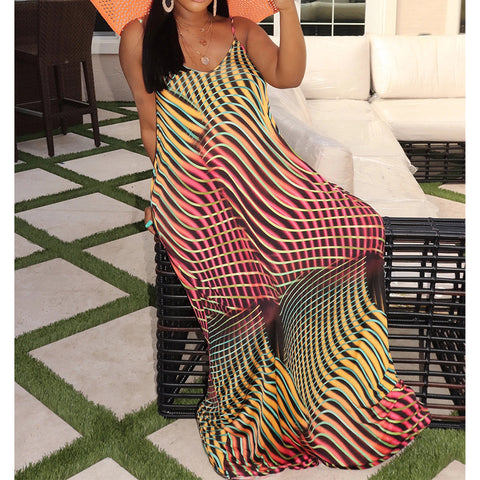 Sydney Summer Loose Fashion Dress Multicolor