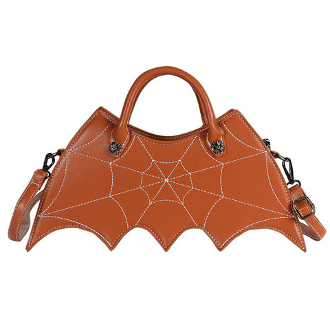 Brown Bat Style Halloween PU Handbag