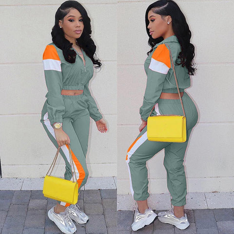 Green Tracksuit Top and Pant Sweatsuit