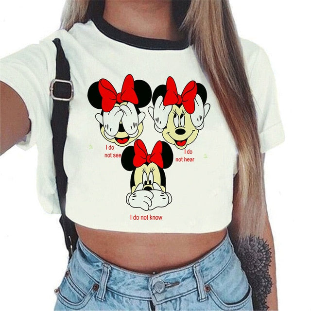 Minnie Mouse Aesthetic Crop Top Graphic Tees