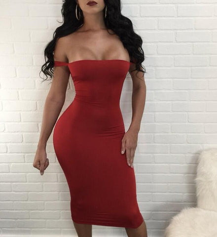 Red Sexy Club Bodycon Dress