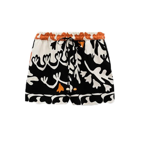 Yellow Printed Casual Shorts