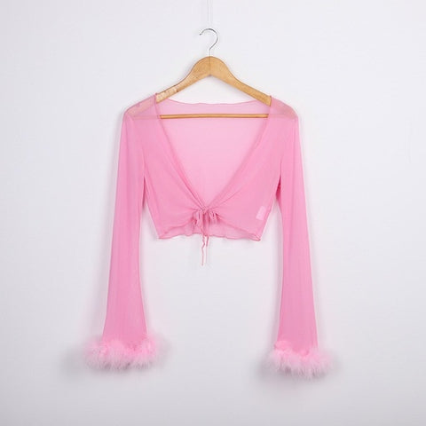 Pink Meshed in Glamour Tops