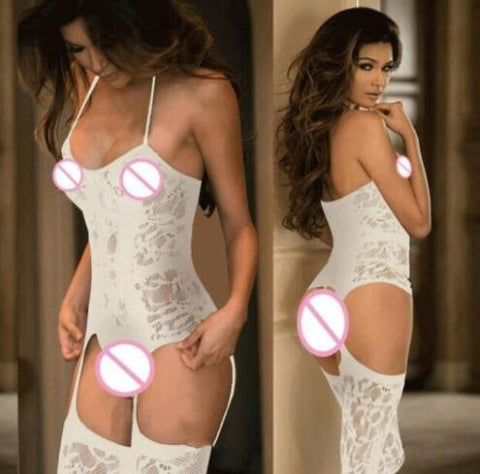 White Enchanting Net Intrigue Lingerie