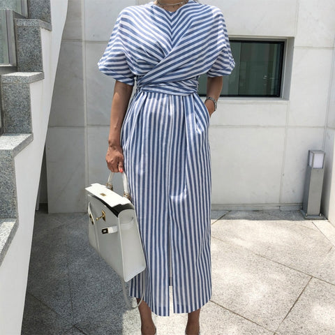 Striped Midi Elegance Dress