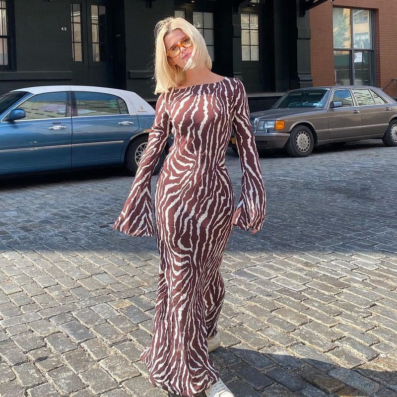 Wild Elegance Zebra Print Dress