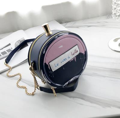Blue Perfume Bottle Design Leather Women's Bag