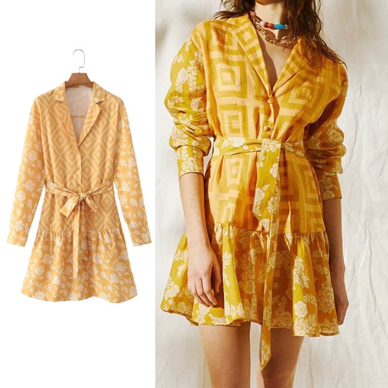 Sunny Yellow Collared Summer Dress