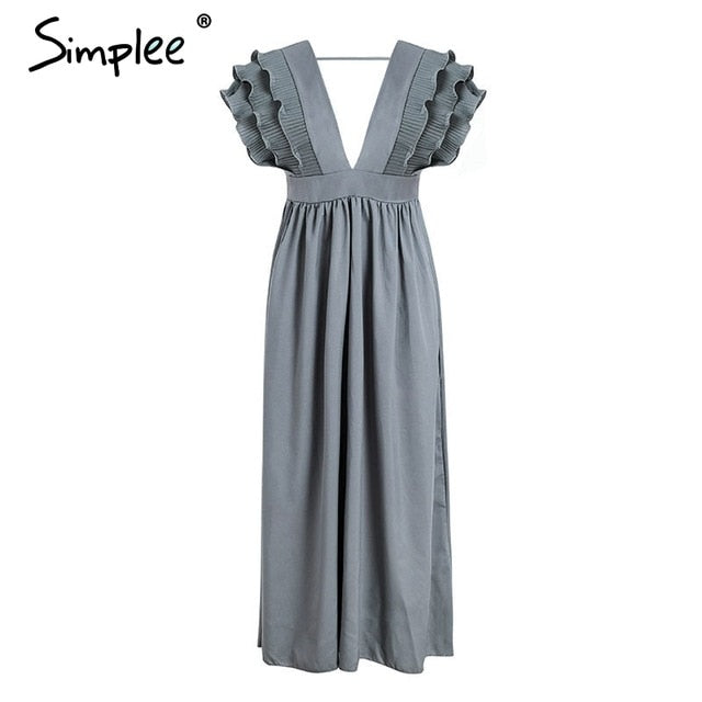 Gray Ava's Allure Ruffle Sleeve Dress