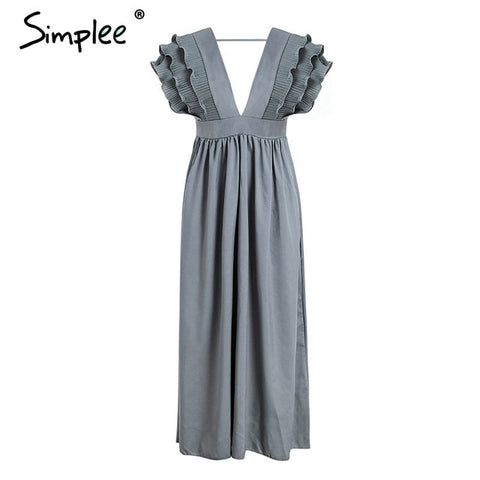 Gray Ava's Allure Ruffle Sleeve Dress