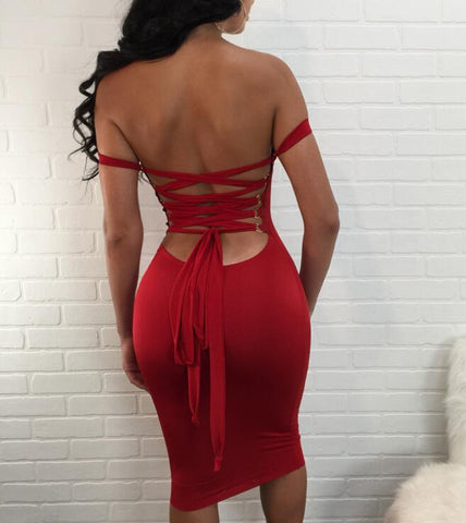 Red Sexy Club Bodycon Dress