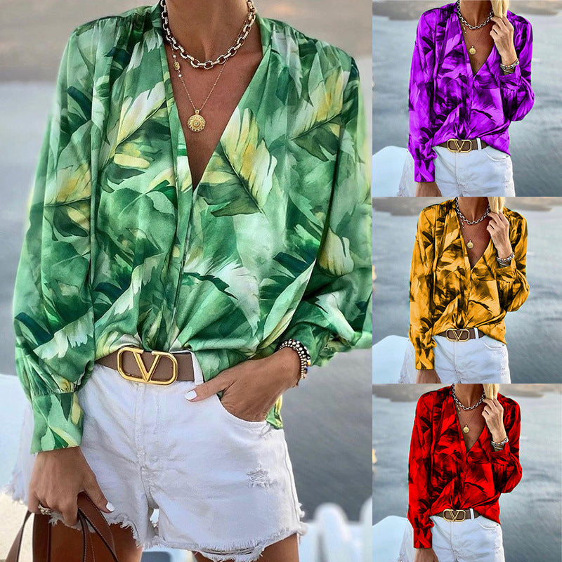 Printed Loose-Fit Blouse