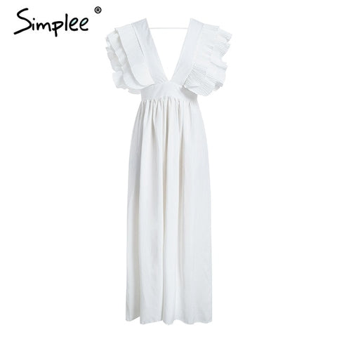 White Ava's Allure Ruffle Sleeve Dress