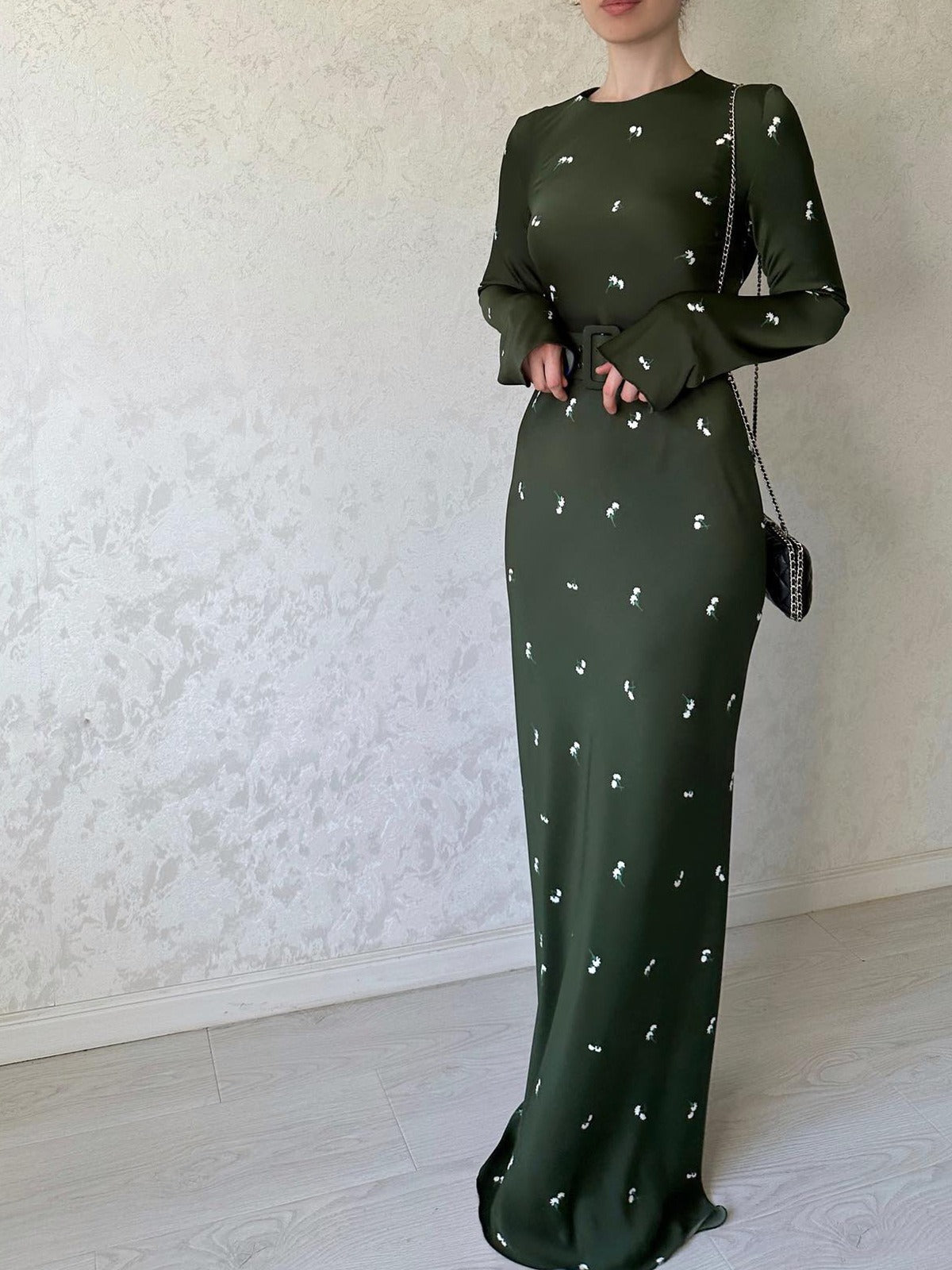 Fancy Flair A-line Dress Blackish Green