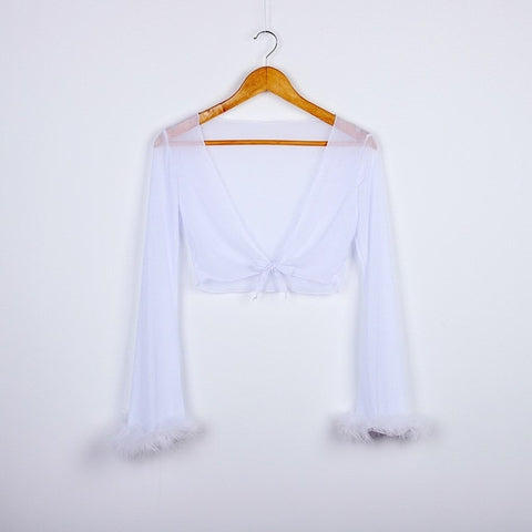 White Meshed in Glamour Tops