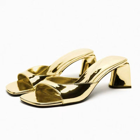 Gold Heeled Sandals