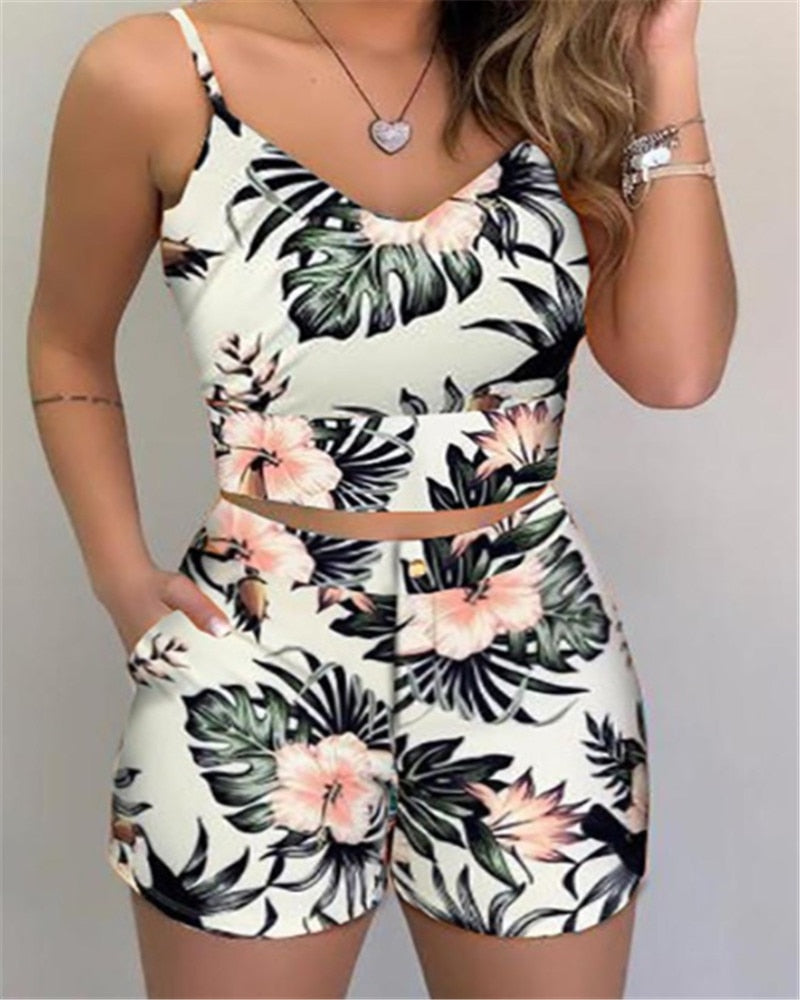 Green  Adriana Two-piece Summer Outfit Set