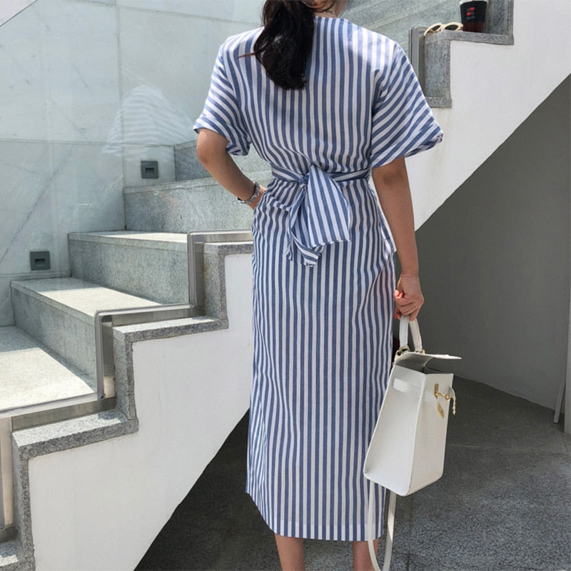 Striped Midi Elegance Dress