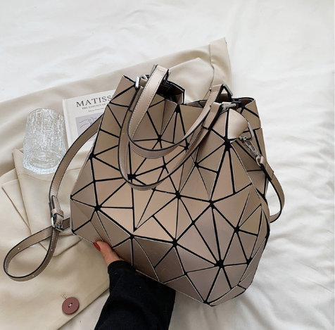 Khaki Geometric Marvel Handbag