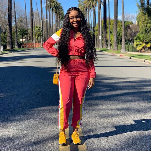Pink Tracksuit Top and Pant Sweatsuit