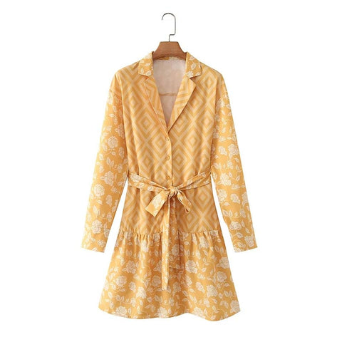 Sunny Yellow Collared Summer Dress