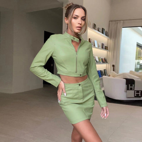 Flare Fling Essential Causal Outfit Green