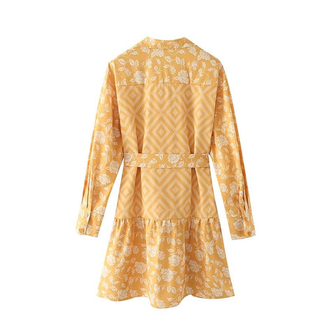Sunny Yellow Collared Summer Dress