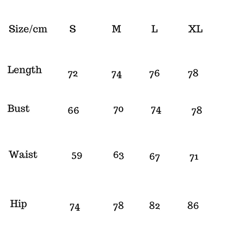 swimsuit size chart