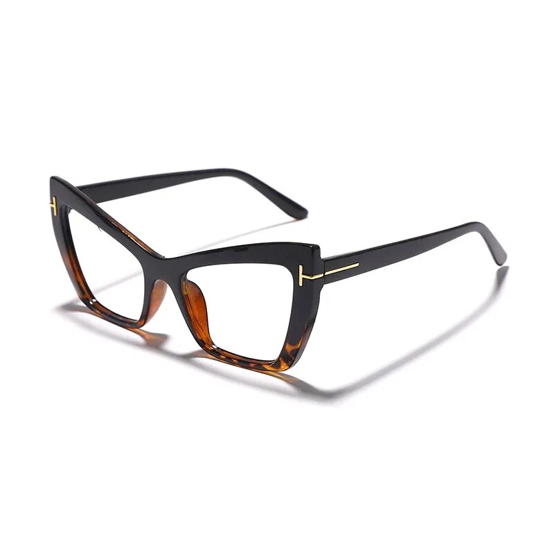 Black Leopard Cat Eye Frames Eyeglasses