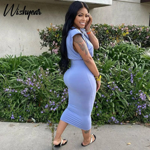 Purple Crop Top & Midi Skirts Summer Dress