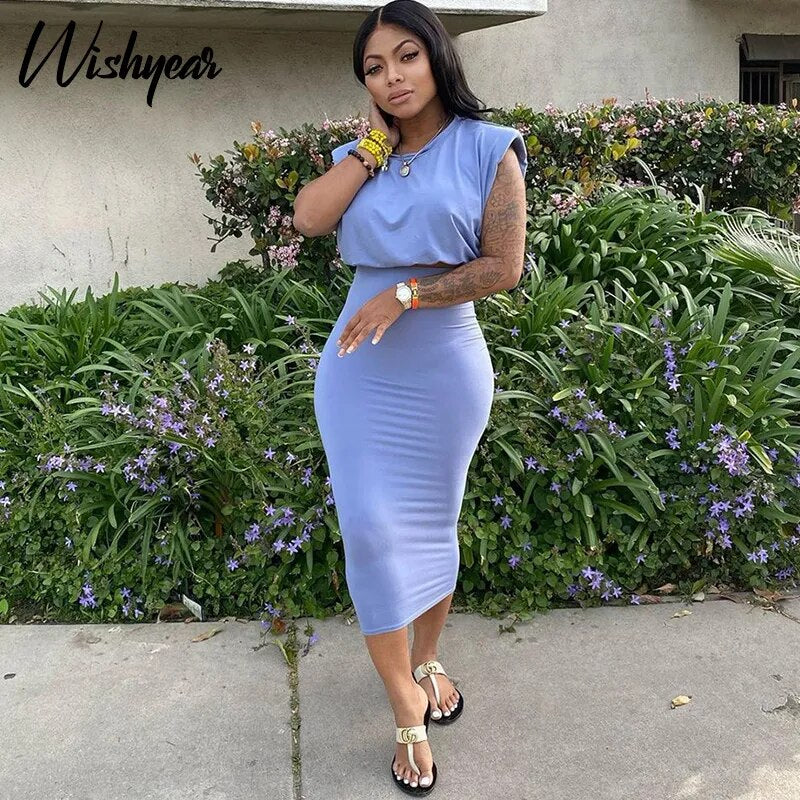 Purple Crop Top & Midi Skirts Summer Dress