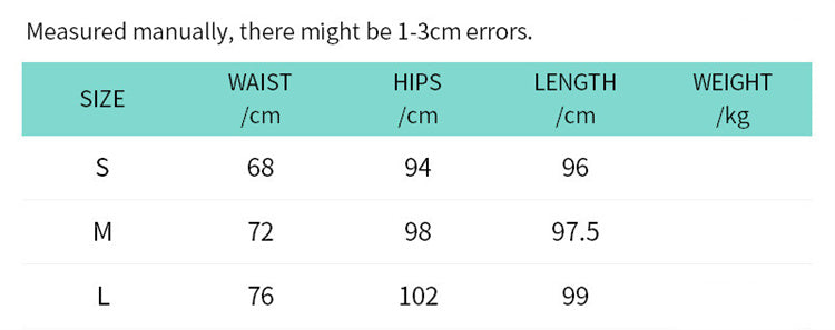 women pants with straps size chart