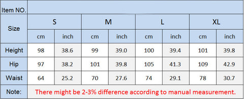 Femme Joggers Pants Size Chart