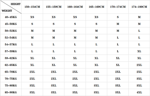 Summer Pencil Pants Size Chart