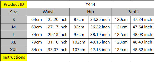 stripped flare pants size chart
