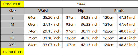 stripped flare pants size chart