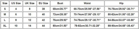 Drawstring Tassels Bikini size chart