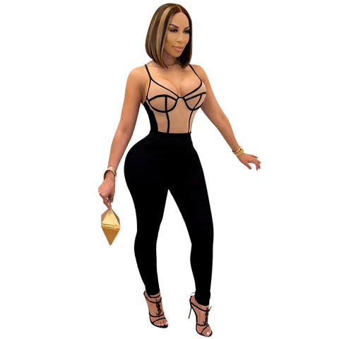 Apricot Taylor Tight-fitting Jumpsuit With Suspenders