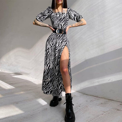 Zahra Zebra Print Dress 