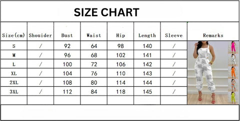 pant jumpsuit size chart
