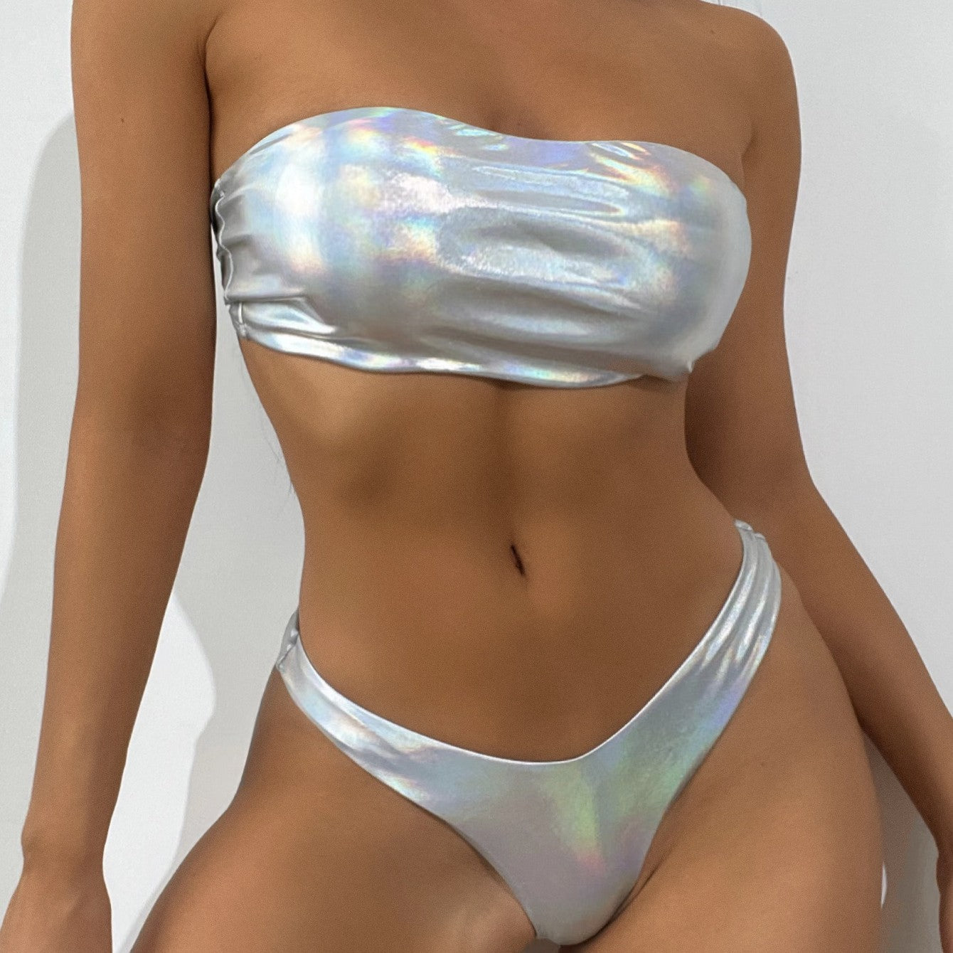 Sexy In Chrome Swimsuit