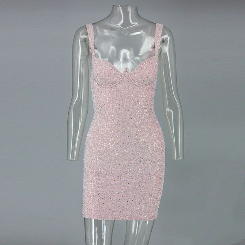 Diamond Prism Party Dress Pink