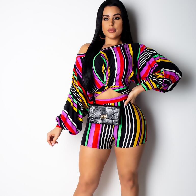 Puff Sleeve Crop Top and Shorts Set