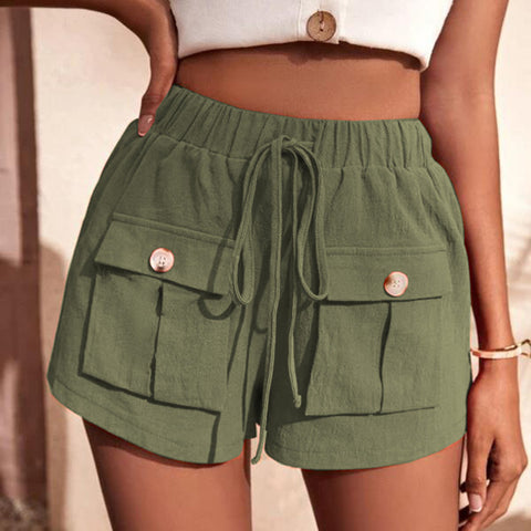 Moss Tie Waist Cargo Shorts