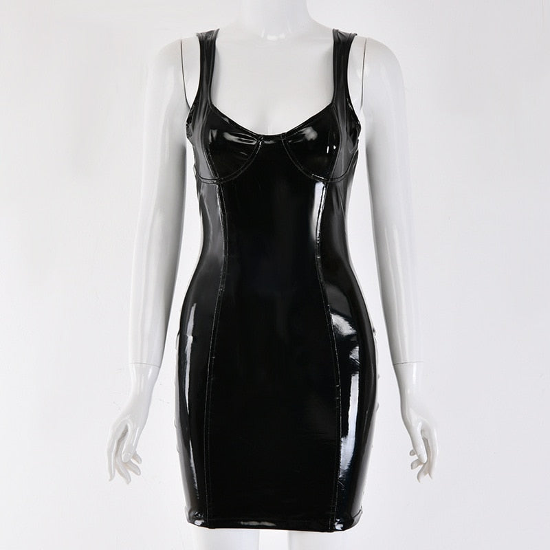 Leather Mini Party Dress